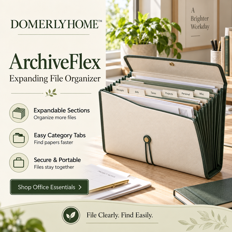 DOMERLYHOME™ ArchiveFlex Expanding File Organizer