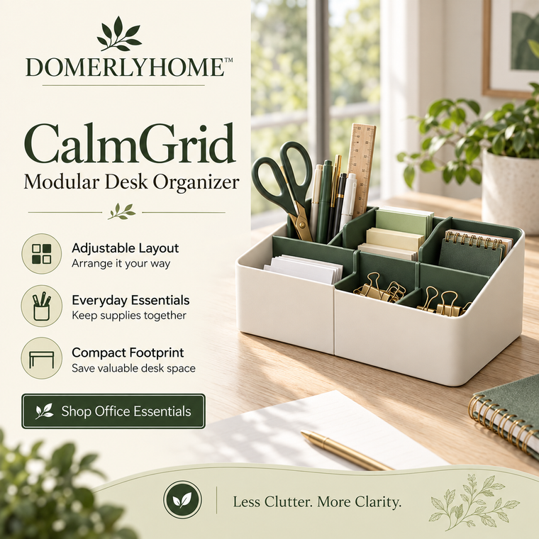 DOMERLYHOME™ CalmGrid Modular Desk Organizer