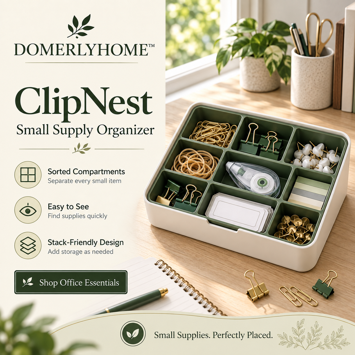 DOMERLYHOME™ ClipNest Small Supply Organizer
