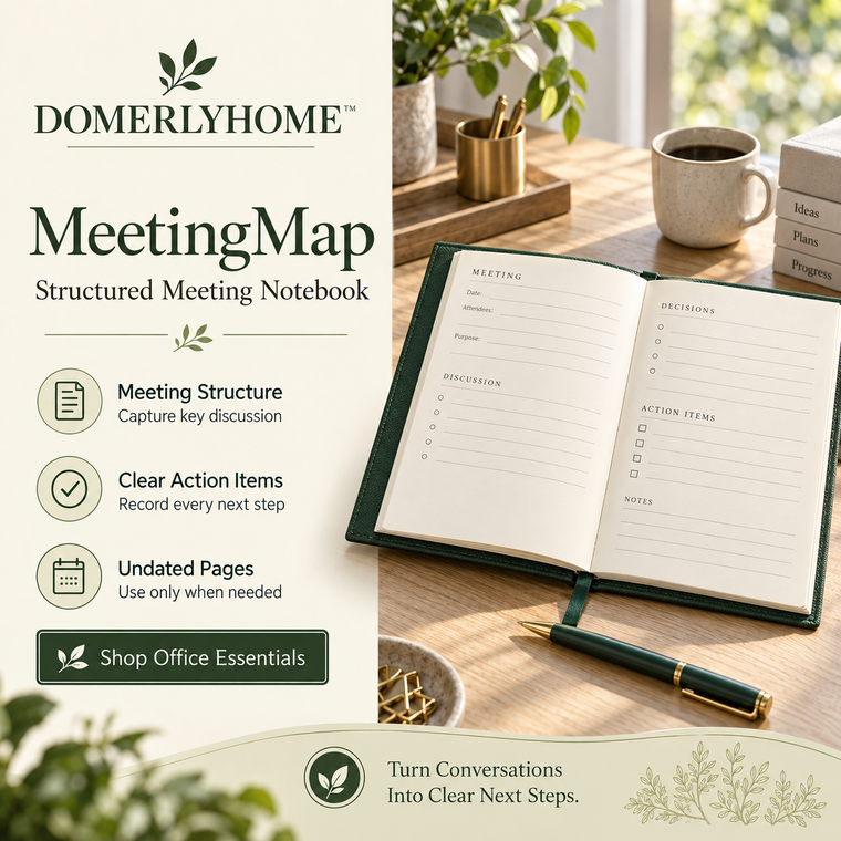 DOMERLYHOME™ MeetingMap Structured Meeting Notebook