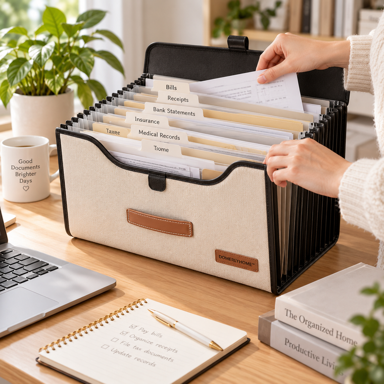 DOMERLYHOME™ ArchiveFlex Expanding File Organizer