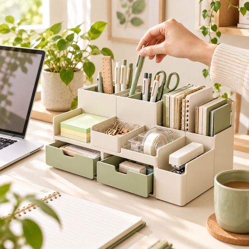 DOMERLYHOME™ CalmGrid Modular Desk Organizer