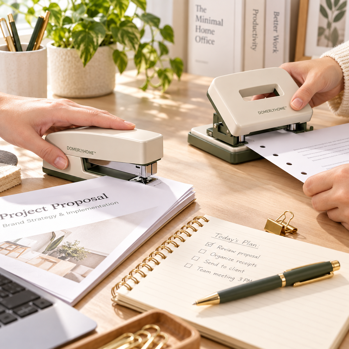 DOMERLYHOME™ DeskReady Stapler & Hole Punch Set