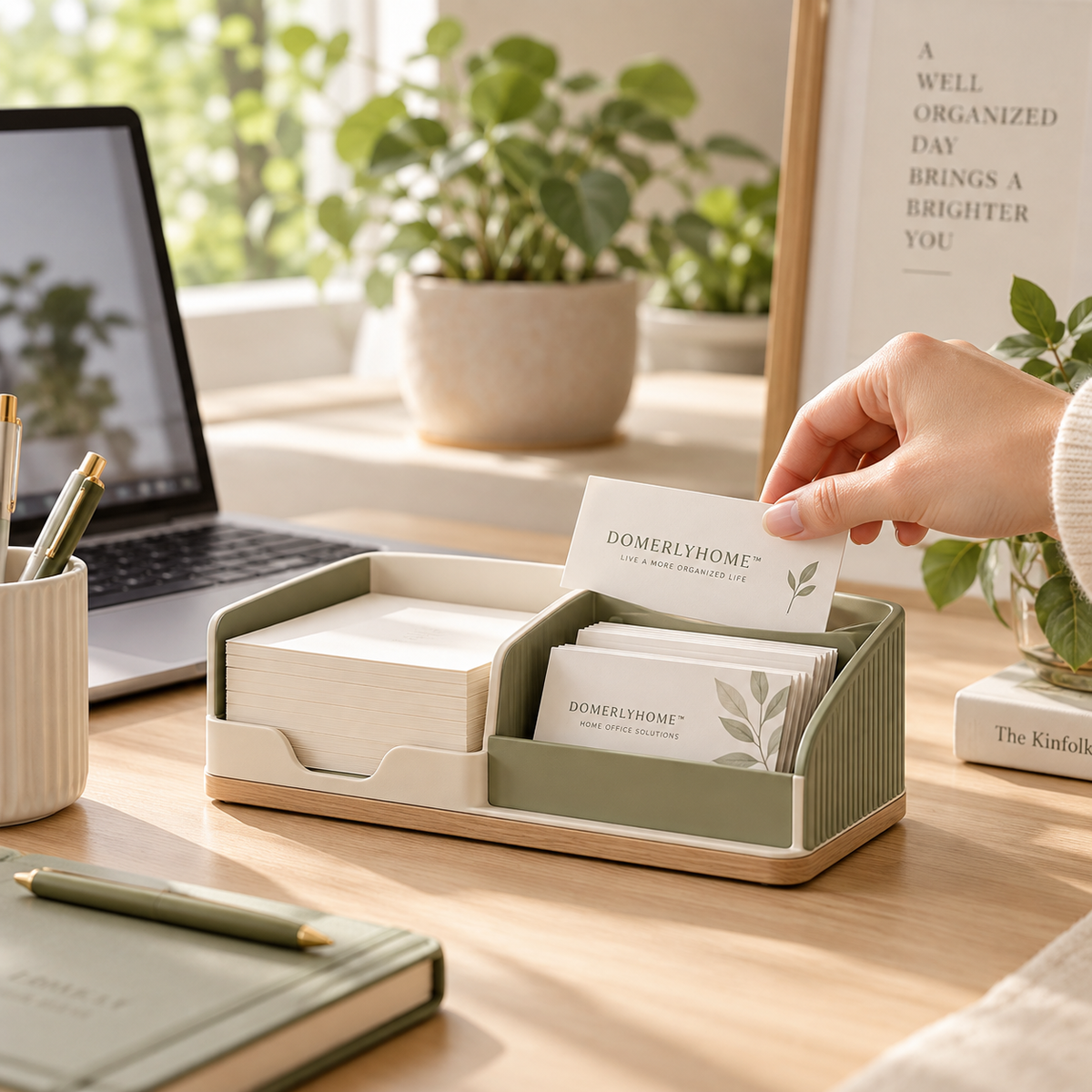 DOMERLYHOME™ NoteDock Memo & Business Card Holder