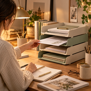 DOMERLYHOME™ PaperFlow Stackable Document Tray Set