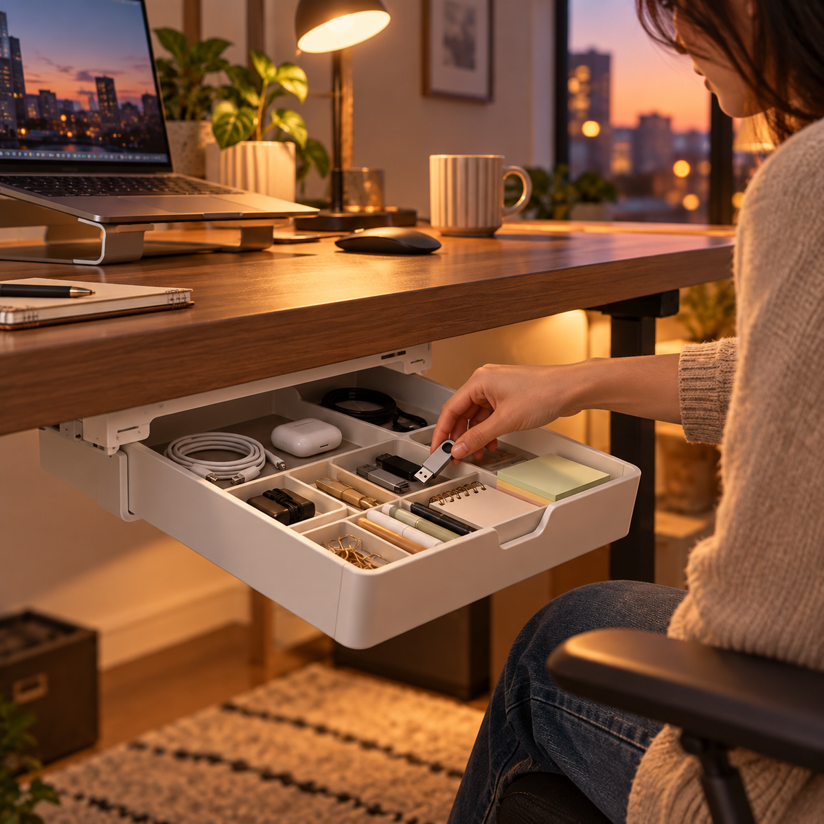 DOMERLYHOME™ SlideKeep Under-Desk Storage Drawer