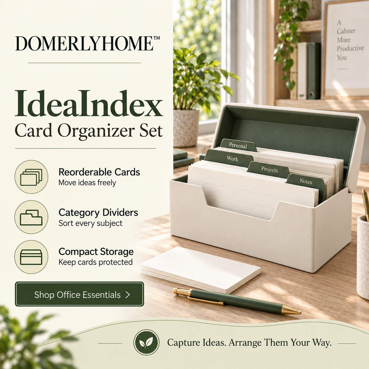 DOMERLYHOME™ IdeaIndex Card Organizer Set