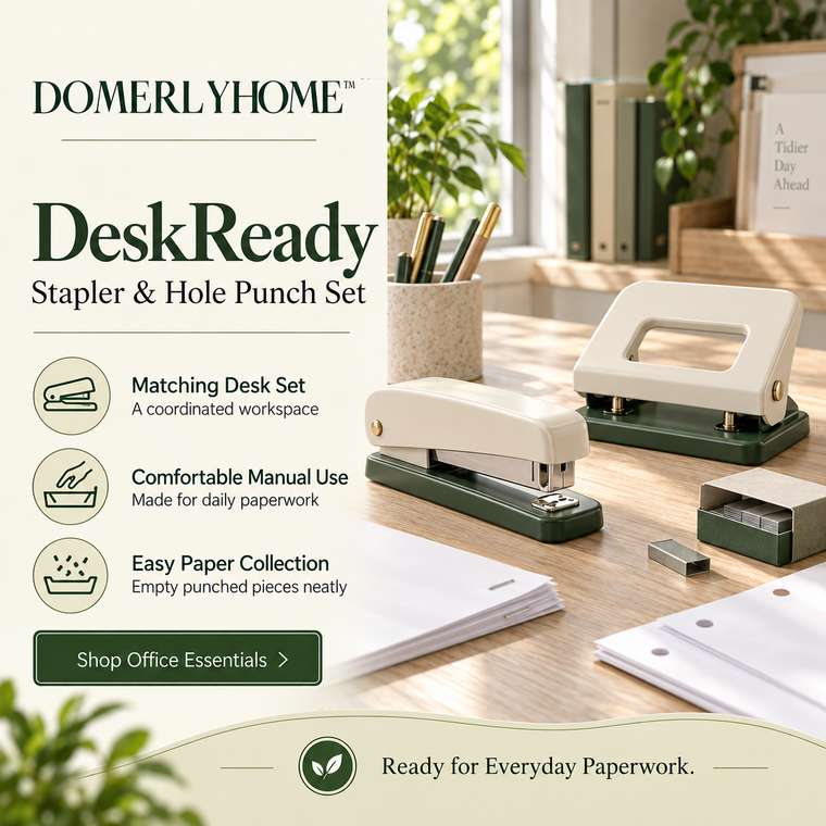 DOMERLYHOME™ DeskReady Stapler & Hole Punch Set