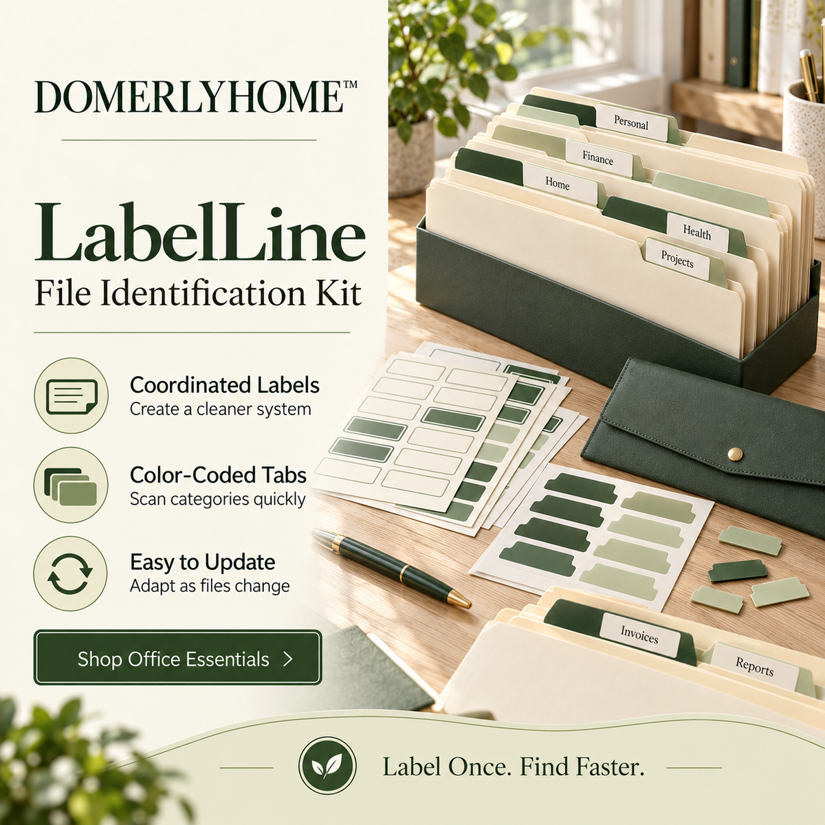 DOMERLYHOME™ LabelLine File Identification Kit